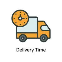 Delivery Time Vector  Fill outline Icon Design illustration. Shipping and delivery Symbol on White background EPS 10 File