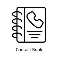 Contact Book  Vector  outline Icon Design illustration. Network and communication Symbol on White background EPS 10 File