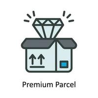 Premium Parcel Vector  Fill outline Icon Design illustration. Shipping and delivery Symbol on White background EPS 10 File