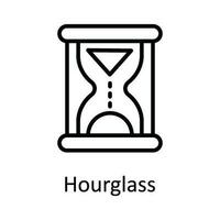 Hourglass Vector outline Icon Design illustration. Education Symbol on White background EPS 10 File