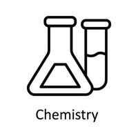 química vector contorno icono diseño ilustración. educación símbolo en blanco antecedentes eps 10 archivo