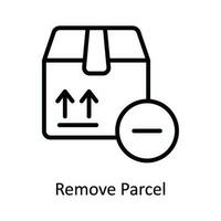 Remove Parcel Vector   outline Icon Design illustration. Shipping and delivery Symbol on White background EPS 10 File