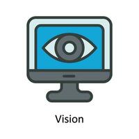 visión vector llenar contorno icono diseño ilustración. ciber seguridad símbolo en blanco antecedentes eps 10 archivo