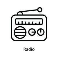 Radio  Vector  outline Icon Design illustration. Network and communication Symbol on White background EPS 10 File