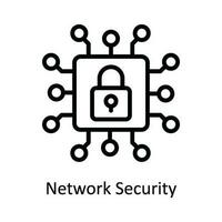 Network Security  Vector  outline Icon Design illustration. Network and communication Symbol on White background EPS 10 File