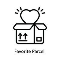 Favorite Parcel  Vector   outline Icon Design illustration. Shipping and delivery Symbol on White background EPS 10 File