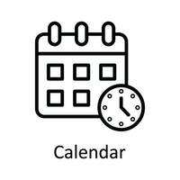 Calendar Vector outline Icon Design illustration. Education Symbol on White background EPS 10 File