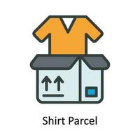 camisa paquete o empaquetar vector llenar contorno icono diseño ilustración. Envío y entrega símbolo en blanco antecedentes eps 10 archivo