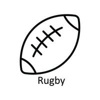 Rugby Vector outline Icon Design illustration. Education Symbol on White background EPS 10 File