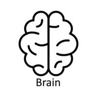 Brain Vector outline Icon Design illustration. Education Symbol on White background EPS 10 File