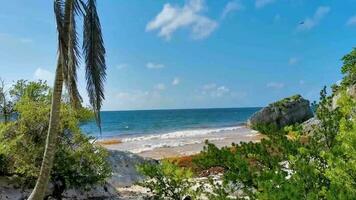 natürlicher meerblick panoramablick tulum ruinen mayastätte tempel mexiko. video