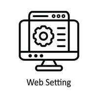 Web Setting Vector  outline Icon Design illustration. User interface Symbol on White background EPS 10 File