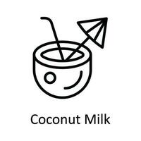 Coconut Milk Vector outline Icon Design illustration. Food and drinks Symbol on White background EPS 10 File