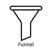 Funnel Vector  outline Icon Design illustration. User interface Symbol on White background EPS 10 File