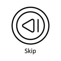 Skip Vector  outline Icon Design illustration. Online streaming Symbol on White background EPS 10 File