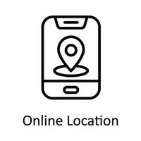 Online Location Vector  outline Icon Design illustration. Online streaming Symbol on White background EPS 10 File