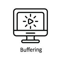 Buffering Vector  outline Icon Design illustration. Online streaming Symbol on White background EPS 10 File