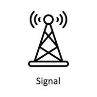 Signal Vector  outline Icon Design illustration. Online streaming Symbol on White background EPS 10 File