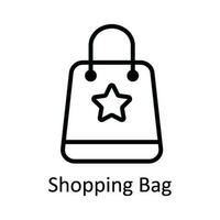 Shopping Bag Vector  outline Icon Design illustration. User interface Symbol on White background EPS 10 File