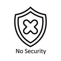 No Security Vector  outline Icon Design illustration. User interface Symbol on White background EPS 10 File