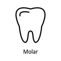 molar vector contorno icono diseño ilustración. médico y salud símbolo en blanco antecedentes eps 10 archivo