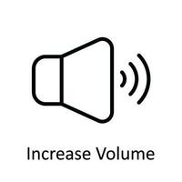 Increase Volume Vector  outline Icon Design illustration. User interface Symbol on White background EPS 10 File