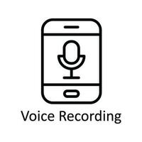 Voice Recording Vector  outline Icon Design illustration. Online streaming Symbol on White background EPS 10 File