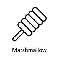 Marshmallow Vector outline Icon Design illustration. Food and Drinks Symbol on White background EPS 10 File