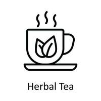 Herbal Tea Vector outline Icon Design illustration. Food and Drinks Symbol on White background EPS 10 File