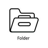 Folder  Vector  outline Icon Design illustration. User interface Symbol on White background EPS 10 File