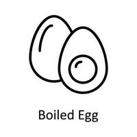 Boiled Egg Vector outline Icon Design illustration. Food and drinks Symbol on White background EPS 10 File