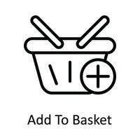 Add To Basket Vector  outline Icon Design illustration. User interface Symbol on White background EPS 10 File