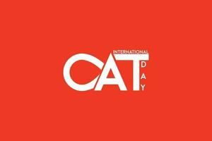 International cat day celebration text design Idea vector