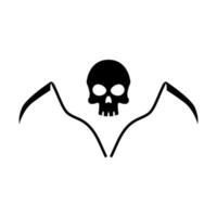 skull with scythe symbol vector illustration. reaper icon