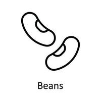 Beans Vector outline Icon Design illustration. Food and Drinks Symbol on White background EPS 10 File