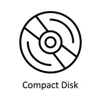 Compact Disk Vector  outline Icon Design illustration. User interface Symbol on White background EPS 10 File