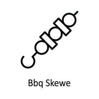 Bbq Skewe Vector outline Icon Design illustration. Food and Drinks Symbol on White background EPS 10 File