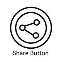 Share Button Vector  outline Icon Design illustration. User interface Symbol on White background EPS 10 File