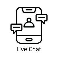 Live Chat Vector  outline Icon Design illustration. Online streaming Symbol on White background EPS 10 File