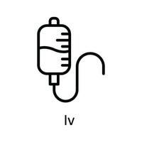 Iv  Vector  outline Icon Design illustration. Medical and Health Symbol on White background EPS 10 File