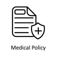 Medical Policy Vector  outline Icon Design illustration. Medical and Health Symbol on White background EPS 10 File