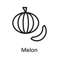 Melon Vector outline Icon Design illustration. Food and Drinks Symbol on White background EPS 10 File