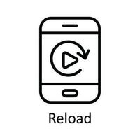 Reload Vector  outline Icon Design illustration. Online streaming Symbol on White background EPS 10 File