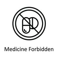 Medicine Forbidden Vector  outline Icon Design illustration. Medical and Health Symbol on White background EPS 10 File