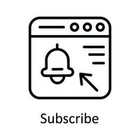 Subscribe Vector  outline Icon Design illustration. Online streaming Symbol on White background EPS 10 File