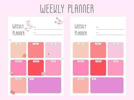 planners and to do list with home doodle decor illustrations. Template for agenda, schedule, planners, checklists, notebooks, cards and other stationery vector