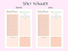 planners and to do list with home doodle decor illustrations. Template for agenda, schedule, planners, checklists, notebooks, cards and other stationery vector