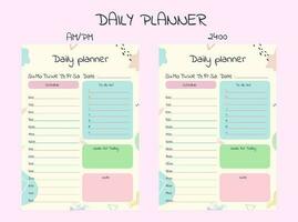 planners and to do list with home doodle decor illustrations. Template for agenda, schedule, planners, checklists, notebooks, cards and other stationery vector