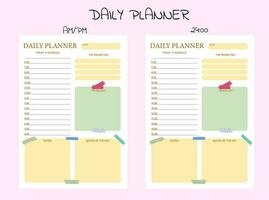 planners and to do list with home doodle decor illustrations. Template for agenda, schedule, planners, checklists, notebooks, cards and other stationery vector