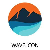 Sea waves icon logo design vector